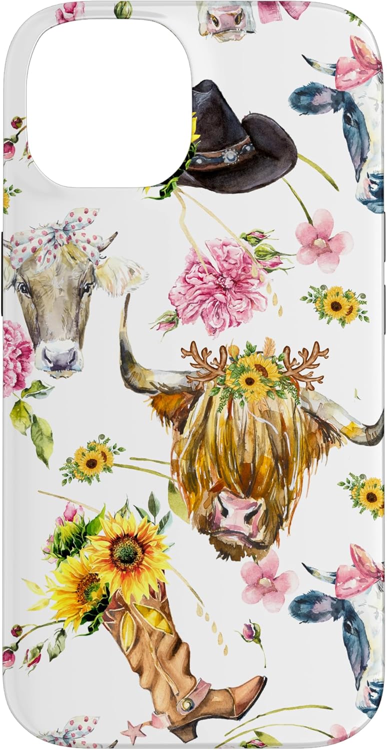 Scottish Highland Cow For Farmer Girls & Summer Cute Pattern Case for iPhone 13