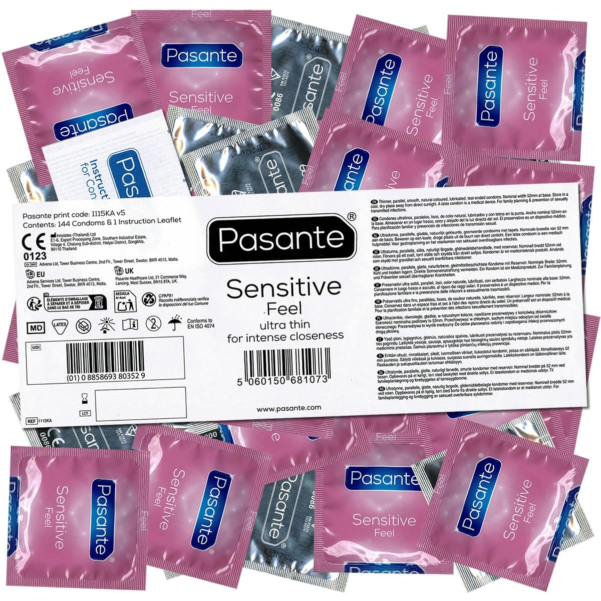 144 Pasante Xtra Sensitive Condoms