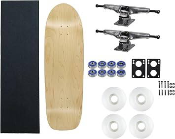 Moose Old School 80s Skateboard Complete 33" Natural with Hollow 7.0 Silver/Silver Trucks, 58mm White Wheels