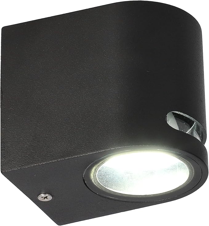 EDO EDO, Buitenlamp VIRA 1 Wandlamp buiten 35 W zwart Buitenlamp muur IP54 Weerbestendig buitenverlichting GU10 buitenlamp geschikt voor balkon, garage, terras en tuin Muurlamp Wandverlichting photo 3