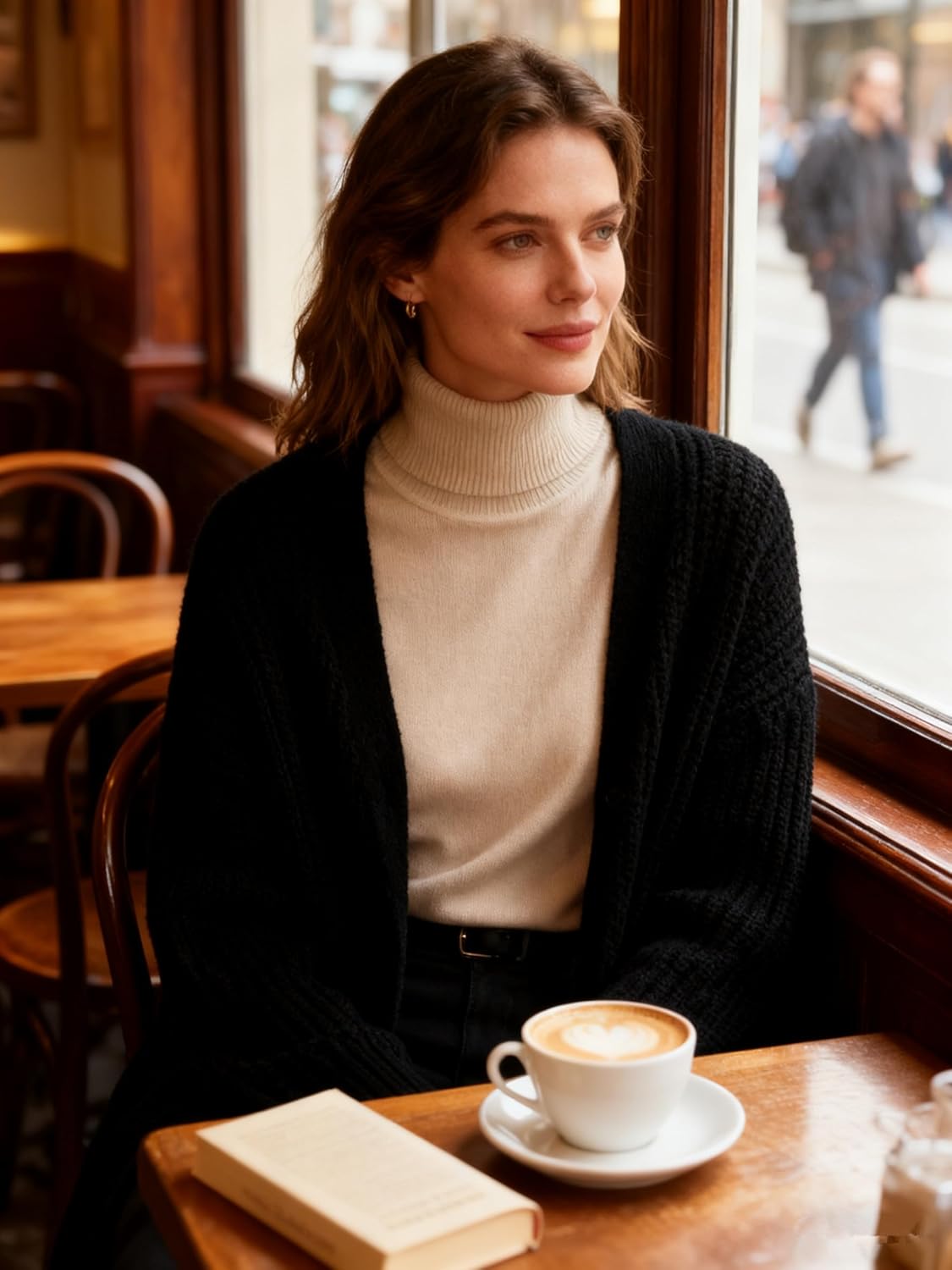 DAIMIDY Women's Turtleneck Sweater Long Sleeve Cotton Modal Pullover Tops Fall Winter Outfits - Image 8