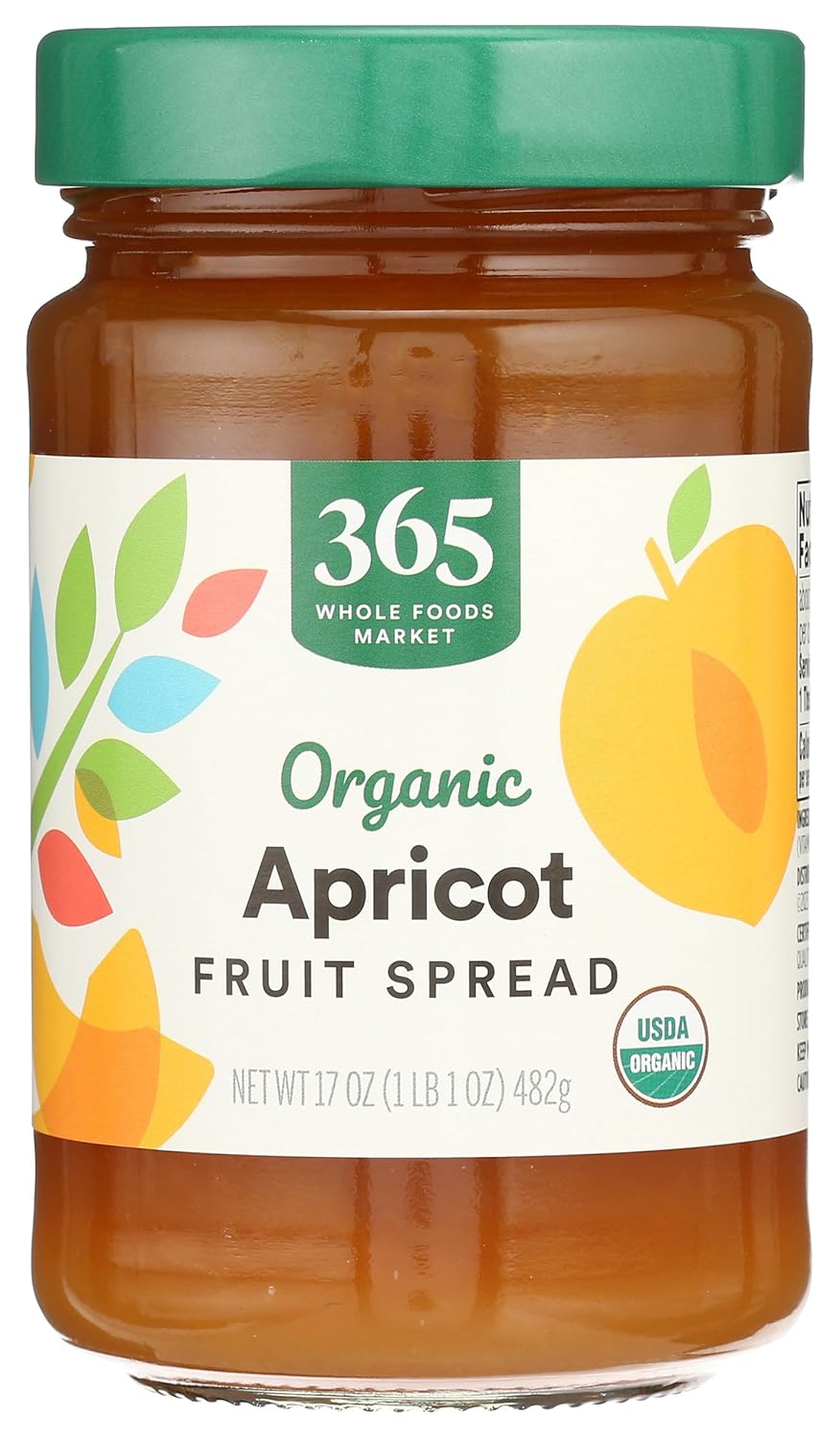 365 by Whole Foods Market Organic Apricot Fruit Spread 17oz Jar - Pure Taste No HFCS
