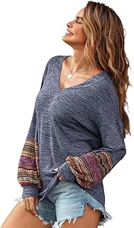 Jemer Tunic Tops for Women Boho Shirt Long Sleeve Loose Bohemian Top