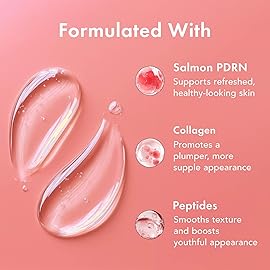 Rael Collagen PDRN Hydrogel Face Masks - Deep Hydration with Salmon PDRN, Collagen, Peptide, and Hyaluronic Acid, Anti-Slip, Korean Skin Care (4 Count)