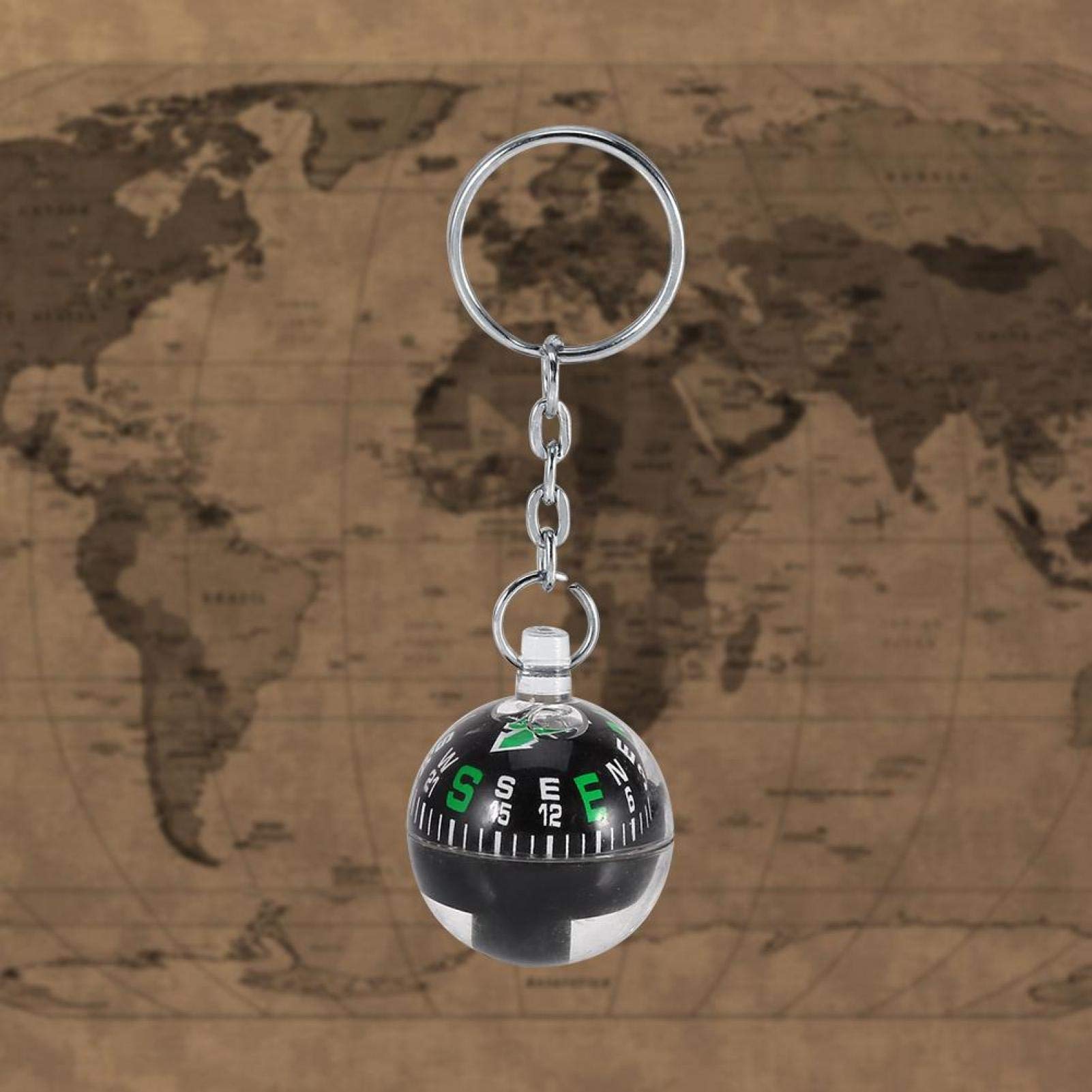 Bussola Portachiavi A Sfera 28mm, Con Liquido, Per Escursionismo, Campeggio E Sopravvivenza, Design Pratico E Portatile