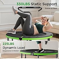Vista 4 de BCAN 40"/48" Foldable Mini Trampoline, Rebounder Trampoline for Adults, U/T Adjustable Foam Handle, Exercise Rebounder for Adults Indoor/Garden