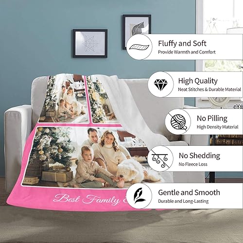 Miniatura 4 de LGNAZIO Manta personalizada con fotos, manta personalizada de collage de fotos, suave, con mis propias fotos, manta personalizada regalos para mamá,