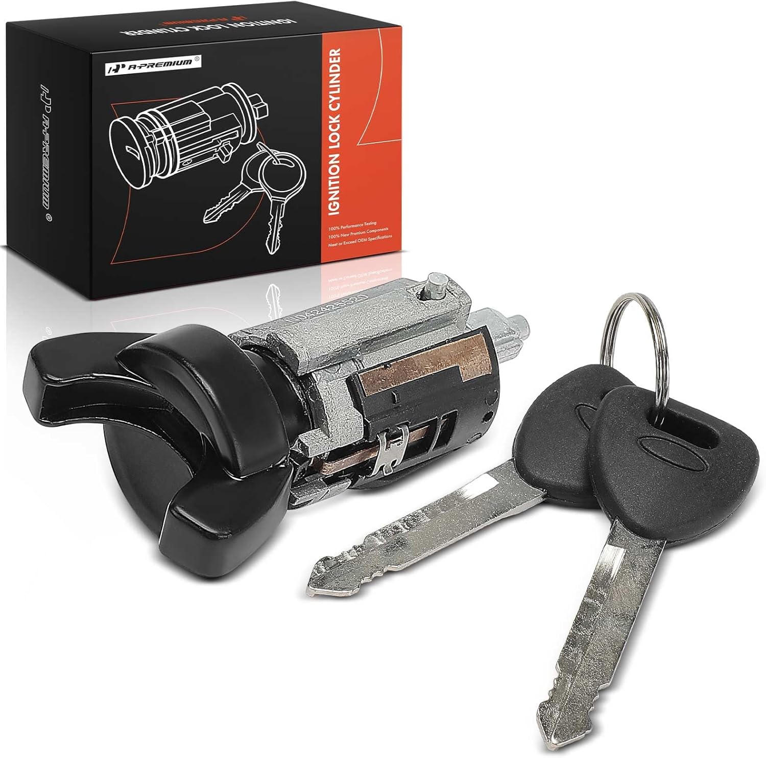 A-Premium Ignition Lock Cylinder with 2 keys Compatible with Ford, Lincoln & Mercury Vehicles - Escort, EXP, Tempo, Thunderbird, Continental, Mark VII, Cougar, Topaz, 1985-1994