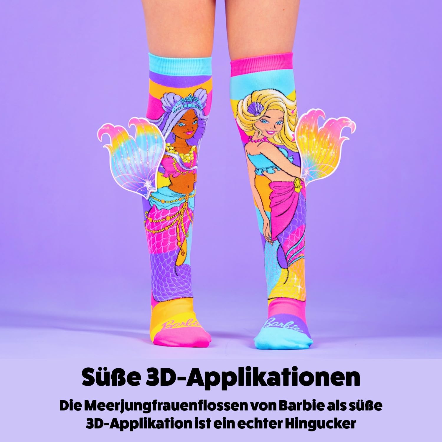 Madmia Barbie Mermaid Socken Par de Calcetines, carbón, 6-99 para Niñas
