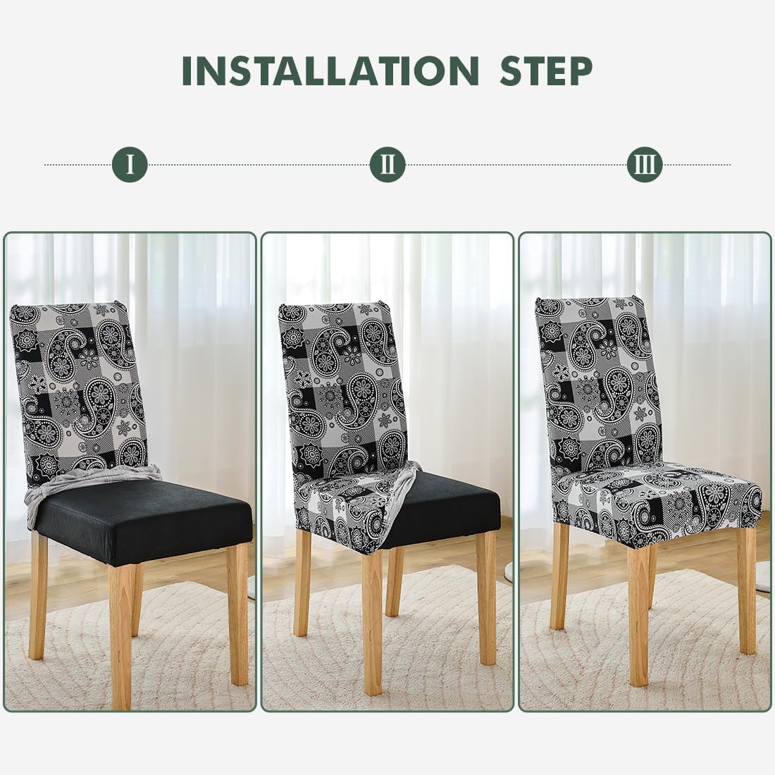 Secgo Chair Covers for Dining Room 6 Pack, Stretch Dining Chair Cover, Washable Spandex Kitchen Parsons Chair Slipcovers, Blue Chair Covers for Home or Party