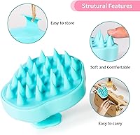 Vista 2 de URTHEONE Cepillo de champú masajeador de cuero cabelludo, cepillo de silicona suave para cabello húmedo y seco, relaja el cuero cabelludo, reduce