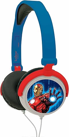 Lexibook  HP010AV Marvel The Avengers Iron Man Stereo Headphone, kids safe, foldable and adjustable, pink/black