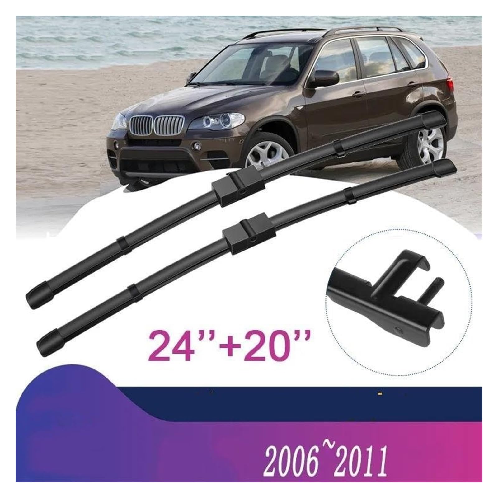 Para X5 E70 2006 2007 2008 2009 2010 2011 Limpiaparabrisas Delantero Escobillas De Limpiaparabrisas De Coche Parabrisas Parabrisas Escobillas