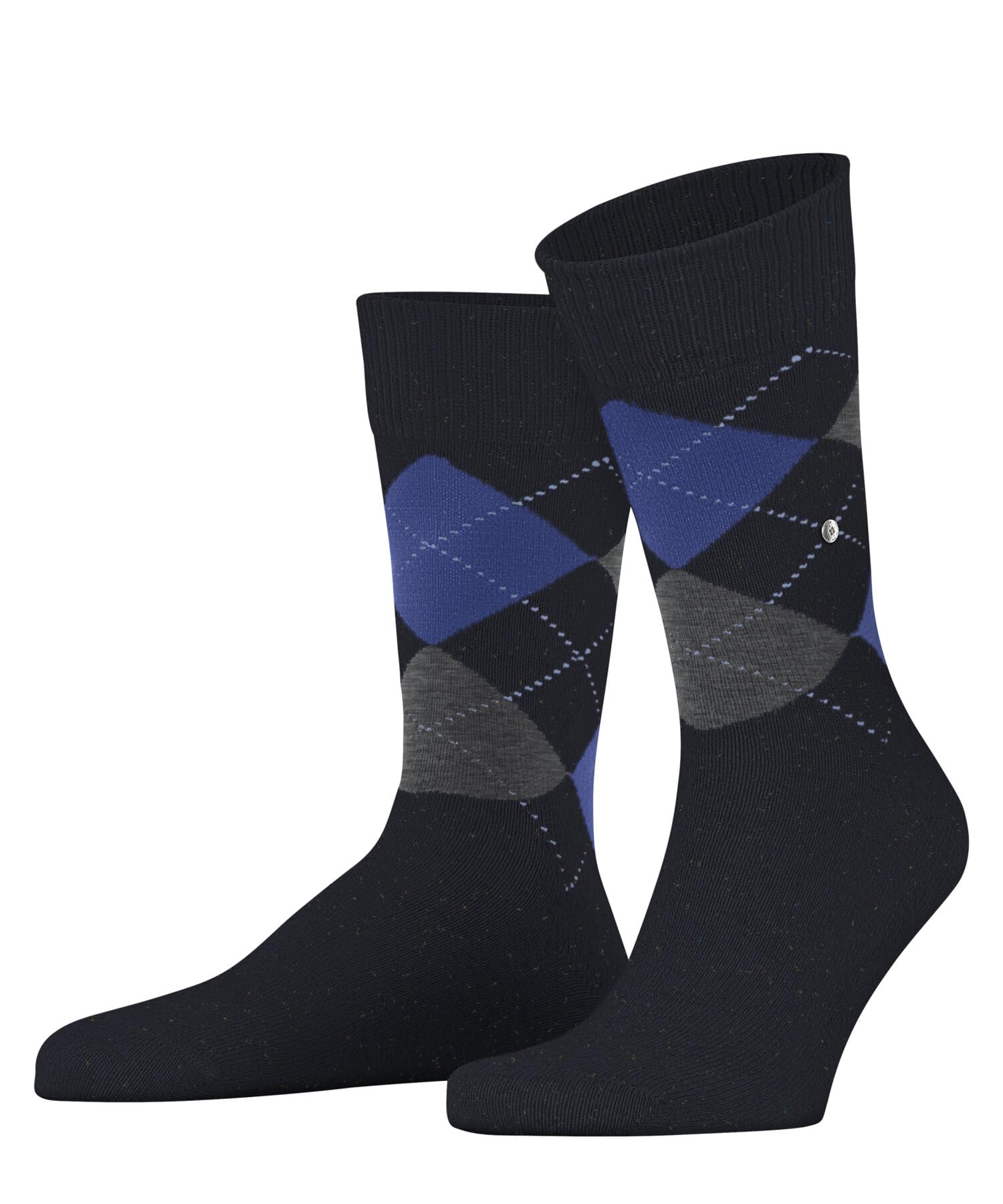 Burlington Men's Dundee M So Wool Viscose Patterned 1 Pair Socks, Blue Marine 6120, 6.5-11