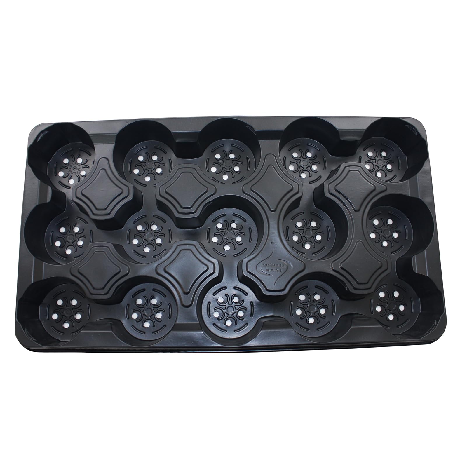 Oakland Gardens Plant Pot Carry Trays Market Transport Tray Round Square Flower Pots Holder-10.5cm Round Seedling Tray-Holds 15, Pack of 15