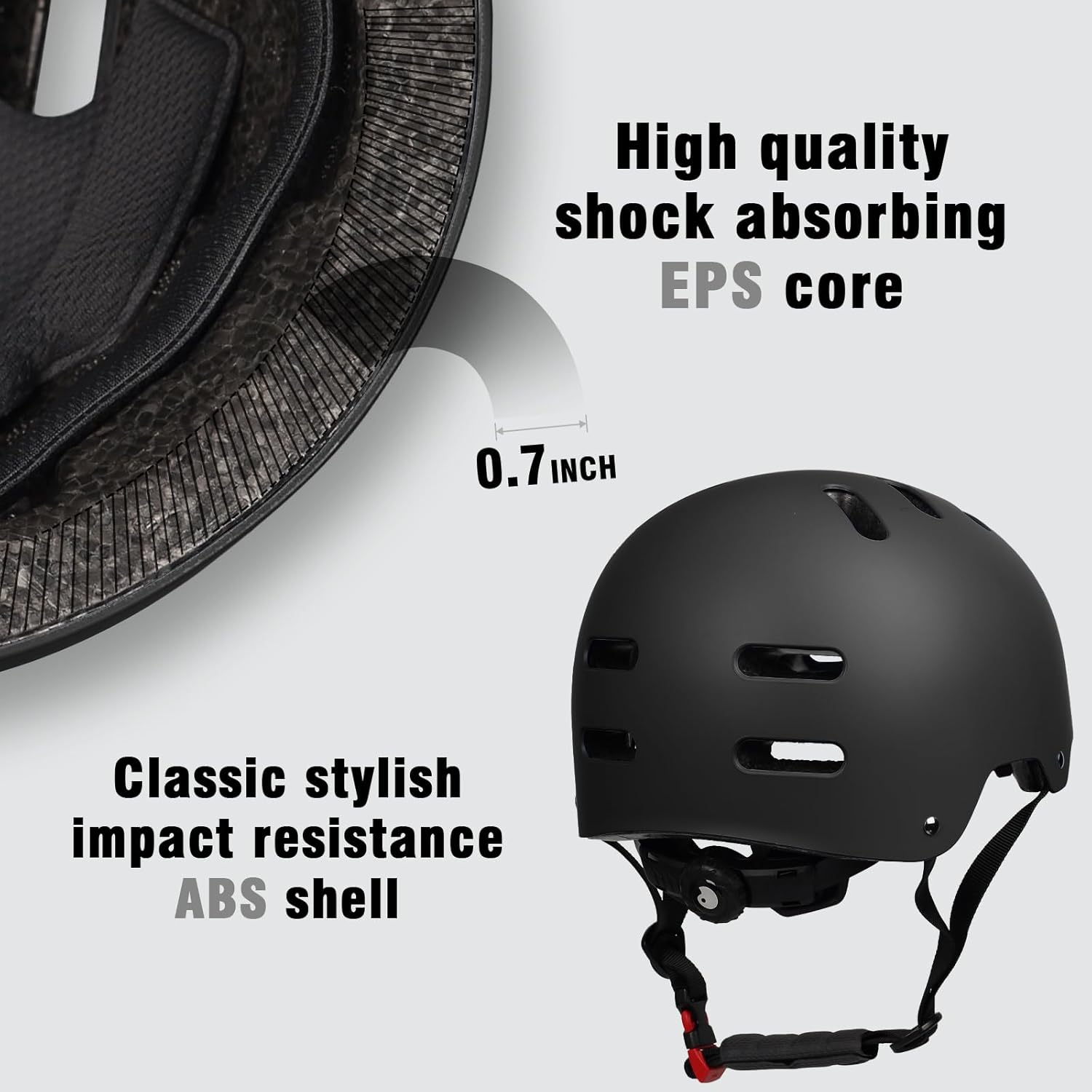 Skateboard Bike Helmet for Adults Women Men Youth Kids (2-3-5-8-14+ Years Boys Girls) - Lightweight Multi-Sport Adjustable Helmets for Bicycle Skateboard Scooter Skate Cycling - Image 2