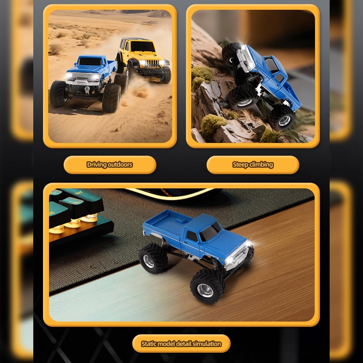 Amazon.co.jp: RCクローラートラック、1/36スケール2.4G 4WD