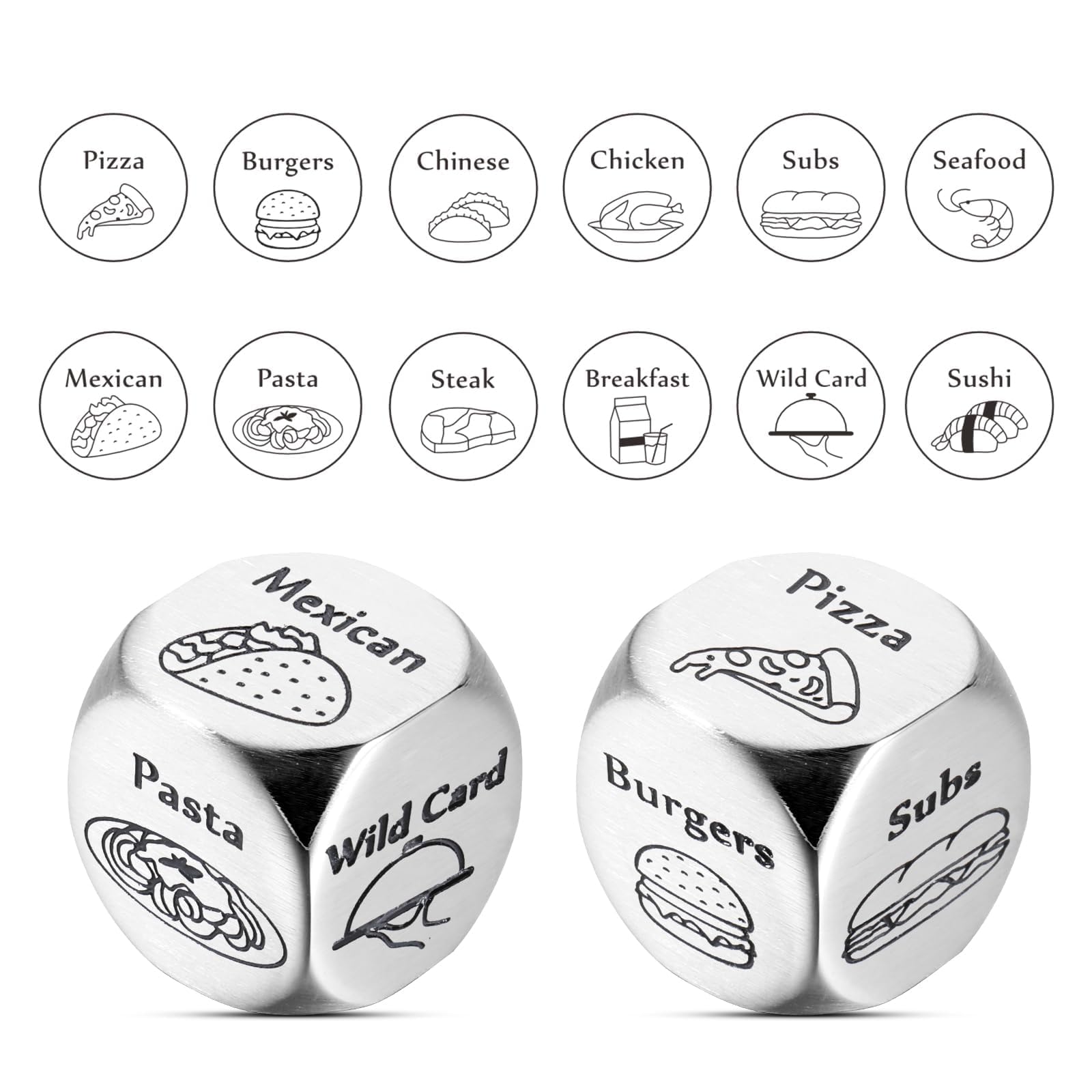 Anniversary Food Dice Girlfriend Boyfriend Date Night Decision Gifts for Adults Birthday for Wife Husband Wedding One Year 11 Year Anniversary Couples Valentine Gifts for Her Him Women Men
