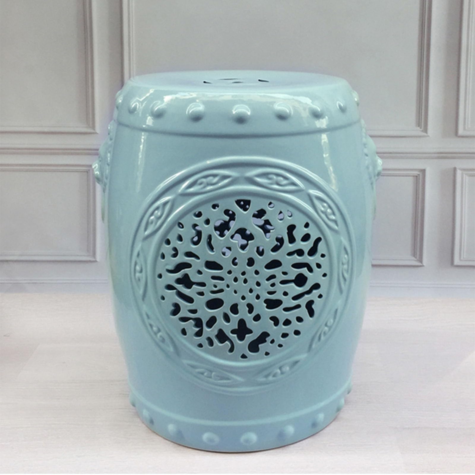 Tabouret De Jardin Chinois en Céramique, Tabouret Décoratif D'intérieur Et D'extérieur, Style Bohème, Style Campagnard Français, Idéal for Le Salon, Le Balcon Et Le Jardin(Wit)