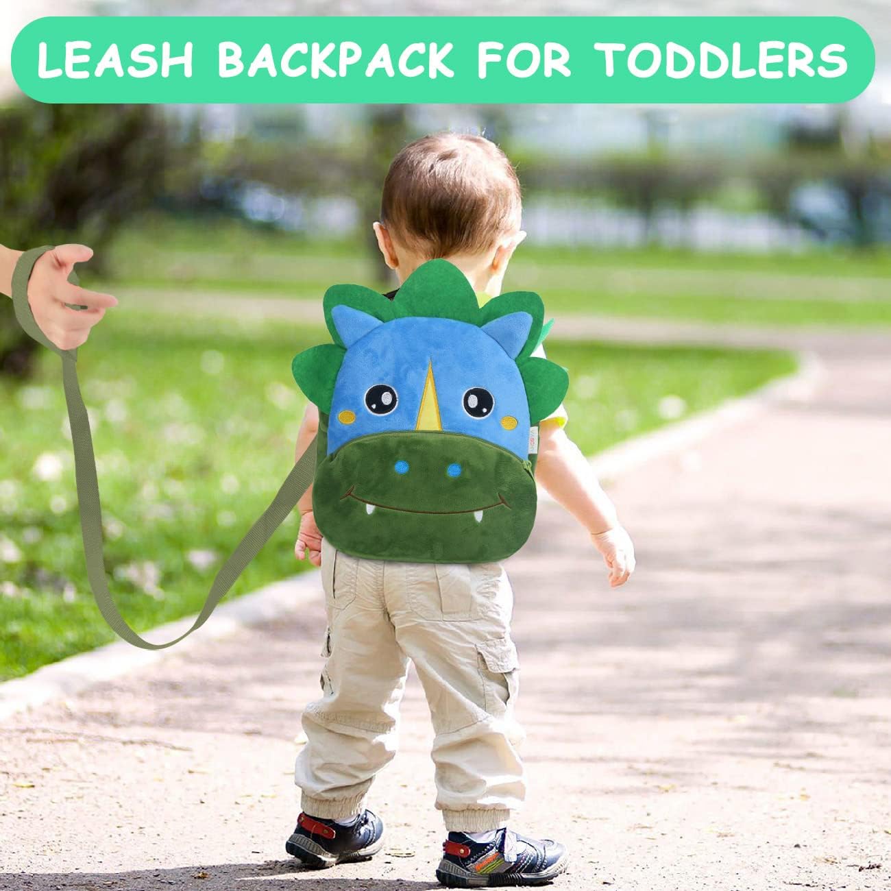 VASCHY Toddler Backpack, Boys and Girls Cute Plush Animal Small Daycare Backpack for Little Kids Dinosaur