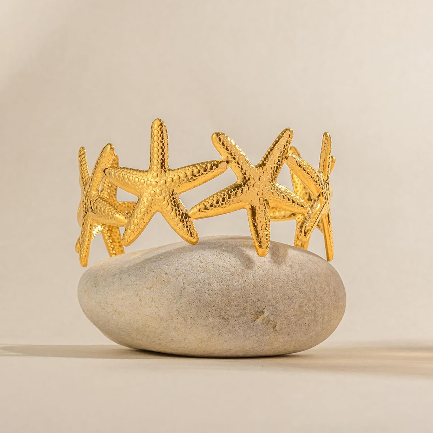 Gold Starfish/Sun Cuff Bracelet for Women Summer Beach Bracelet Adjustable Statement Bracelets Coastal jewelry - Image 5