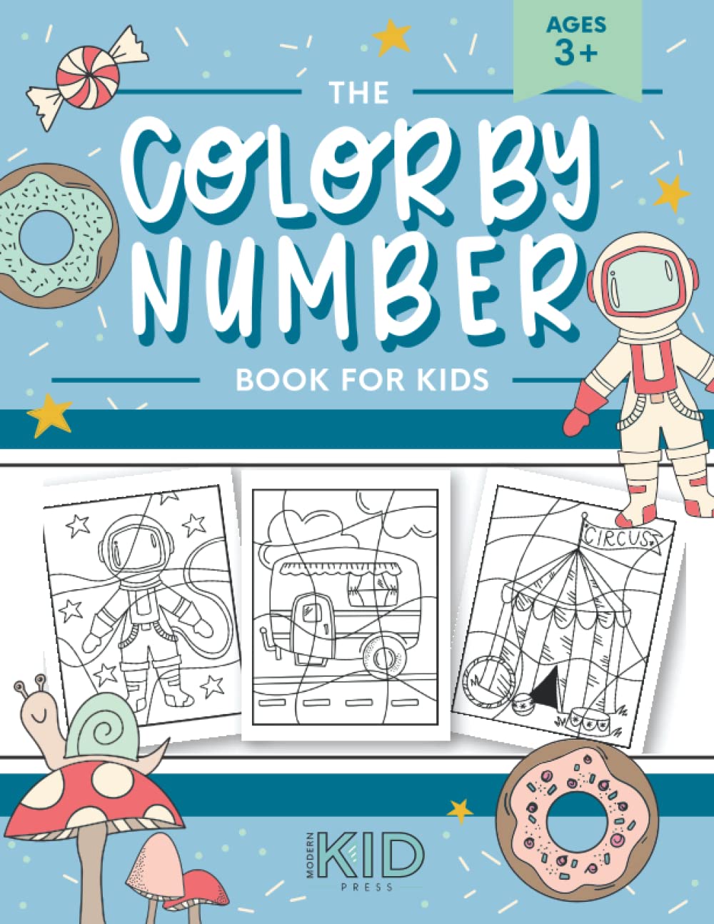 The Color by Number Book for Kids: Over 50 Cute Coloring Designs Including Cute Animals, Exciting Scenes, and Yummy Treats Paperback – April 26, 2022