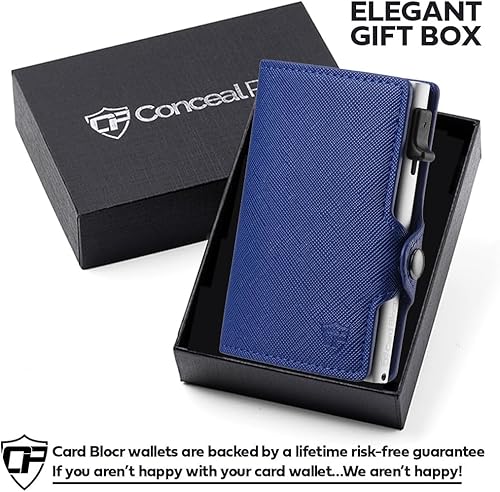 Miniatura 5 de Cartera Conceal Plus para hombres, cartera desplegable con bloqueo RFID para tarjetas de crédito, estuche delgado y minimalista para tarjetas de