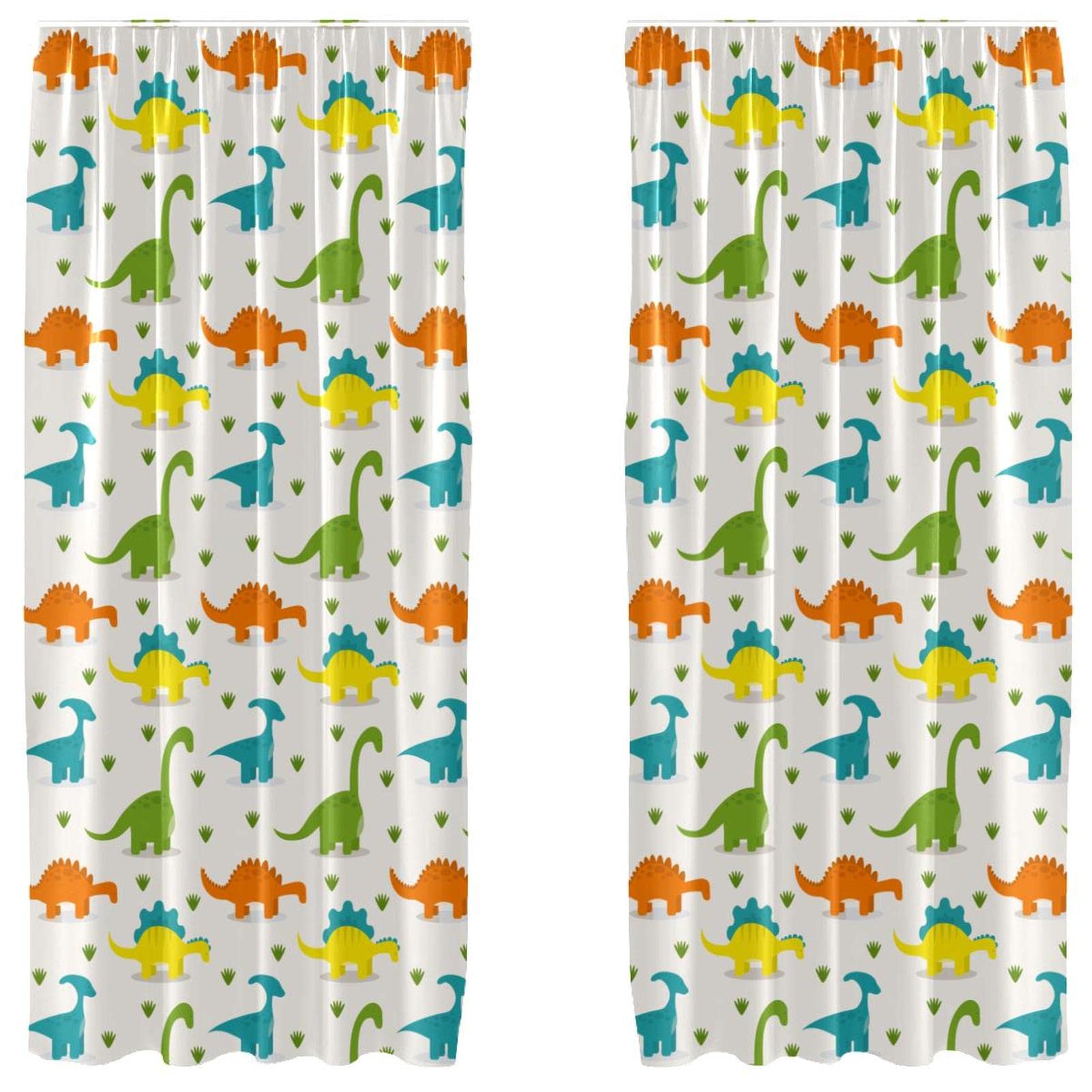 Cortinas de dinosaurios de colores para decorar habitaciones infantiles alegres