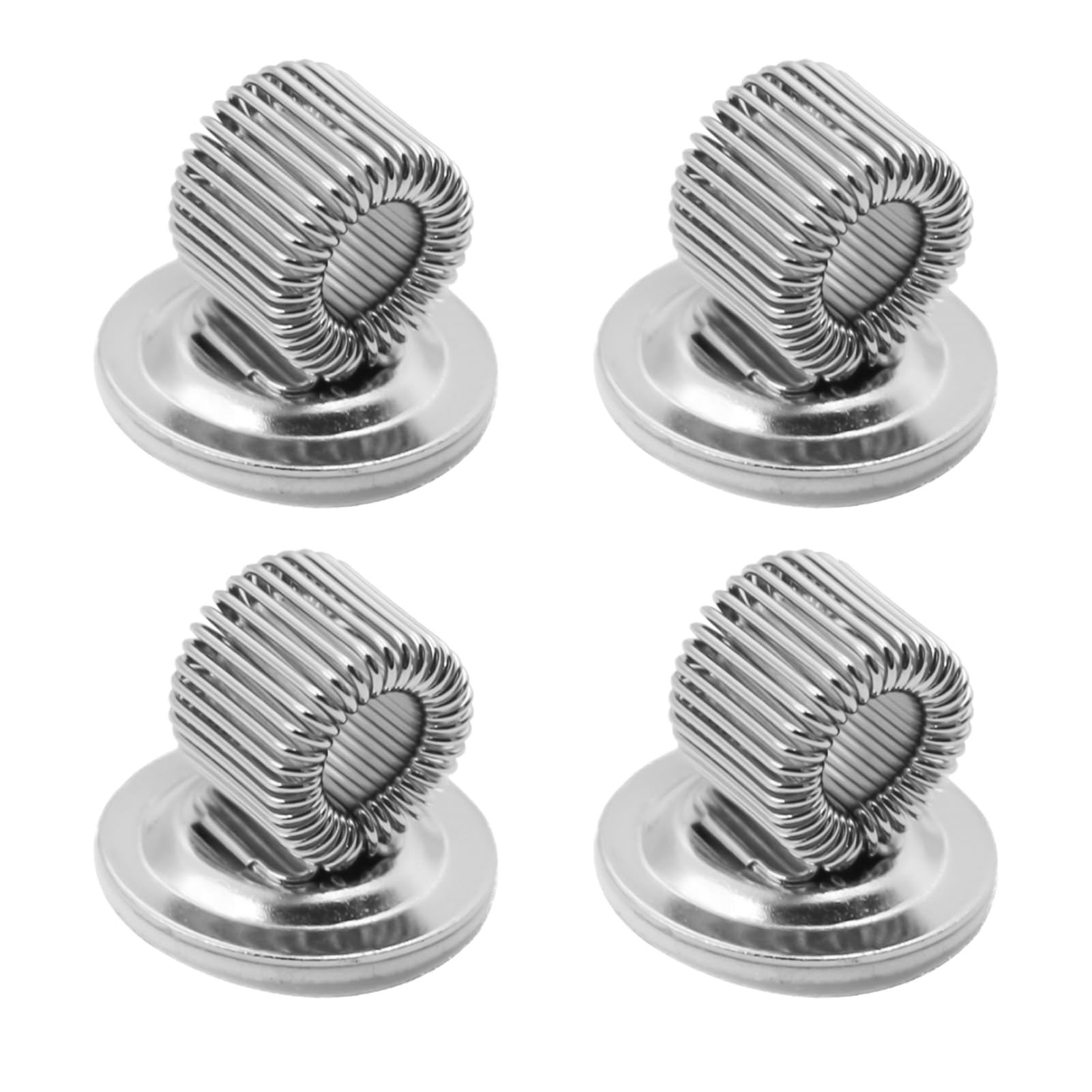4 Pcs Self Adhesive Stainless Steel Pen Holder, Spring Loop Pen Holder, Adjustable Single Pen Clip Organizer for Whiteboard Refrigerator Desk Dashboard Bulletin Board Map and More – Silver