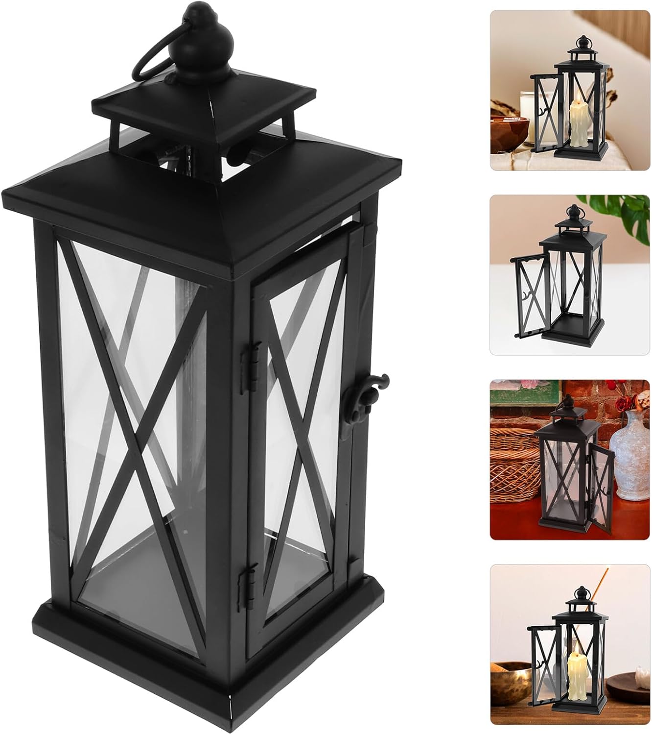 Retro Iron Candle Holder Storm Lantern Hurricane Candle Stand Black Small Size Home Decor Wedding Decoration Outdoor Use