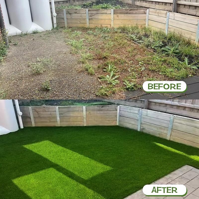 Artificial Grass Turf Synthetic Grass 1.38inch Pile Height High Density Fake Grass Rug 3FTX4FT, Indoor Outdoor Pet Astroturf Faux Grass Lawn Carpet,Custom Size Provided