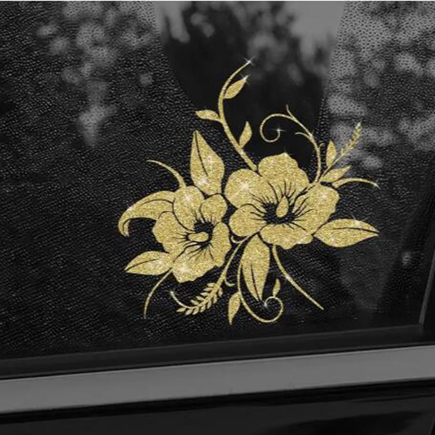 2pcs Romantic Floral Sparkling Sunflower Self-Adhesive PVC Rainbow Glittery Decal Sticker for Cars, Laptops, Trucks, Motorcycles Wall Window Luggage Scratch Cover Door Multi-Surface Decor Sticker - Image 4