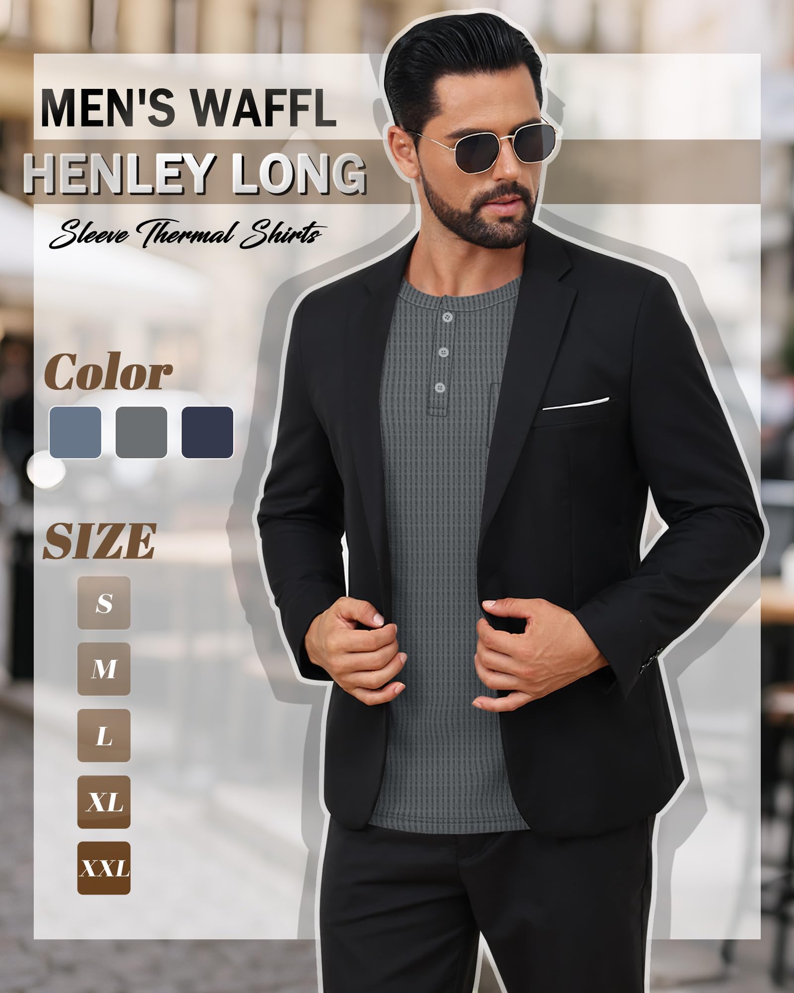 Pack de 3 Camisas Cuello Alto Acanaladas Hombre, Suéteres Livianos Manga Larga