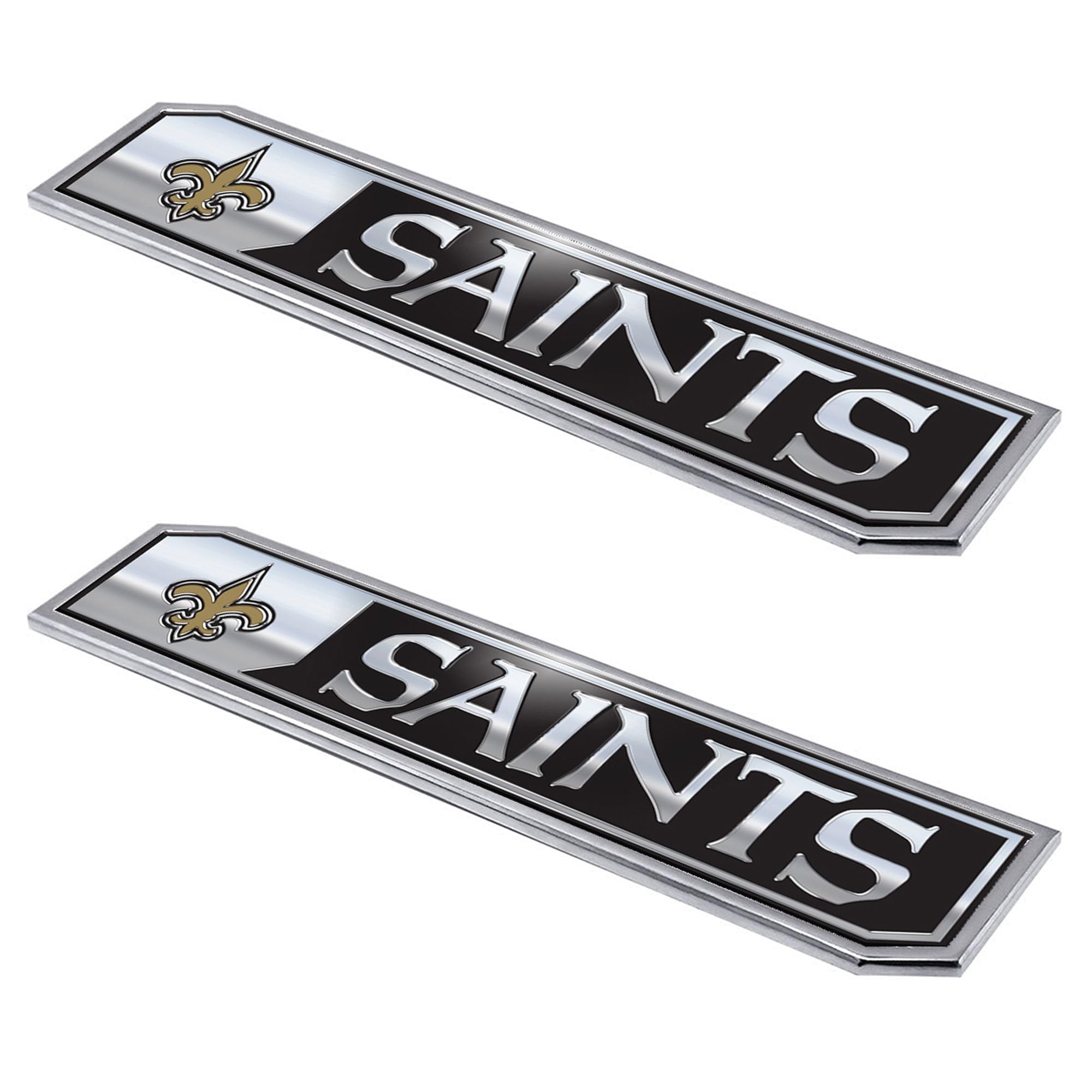 NFL - New Orleans Saints 2 Piece Heavy Duty Alumnium Truck Emblemat Set