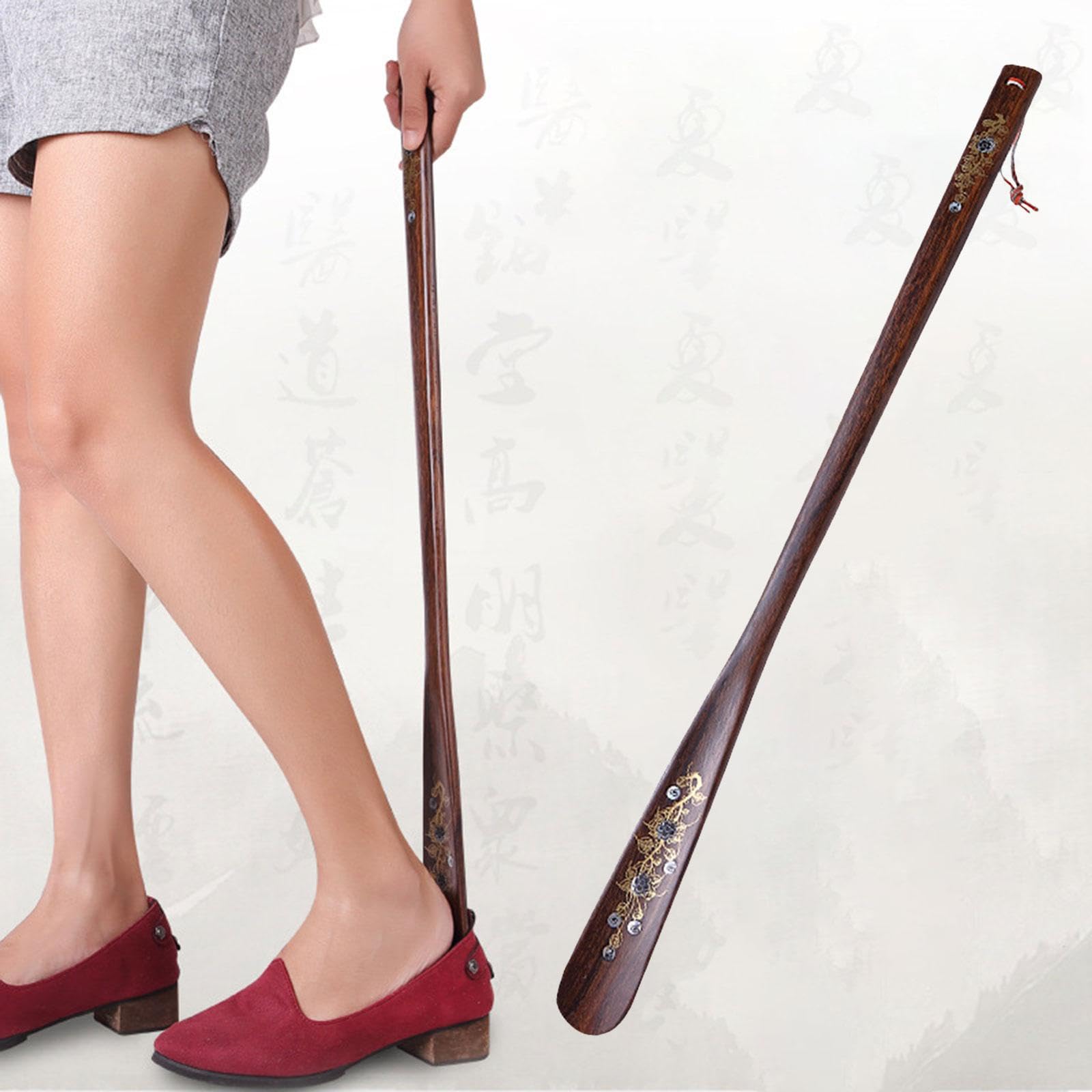 Chausse-Pied en Bois Outil Long Manche Aide Chaussure Portable Accessoire Ergonomique Adapté Personnes Âgées Enfants Adultes Maison 70cmx4cmx1.5cm