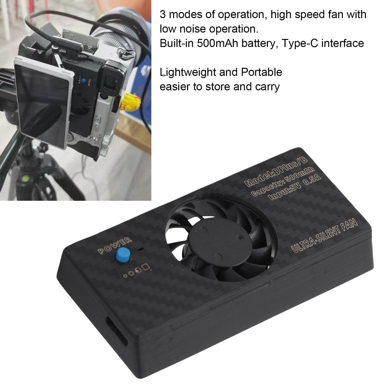 Ventola di Raffreddamento del Radiatore della Fotocamera Design Silenzioso del Cuscinetto Idraulico per Fotocamere A9II XT4 con Schermo Ribaltabile su e giù