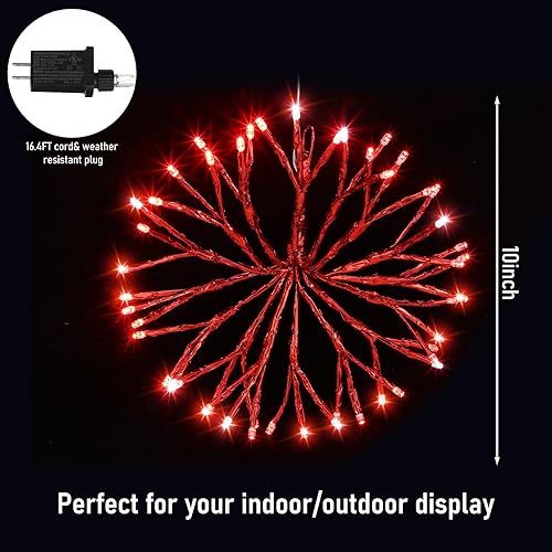 Miniatura 2 de Baquler 2 adornos de copo de nieve de Navidad de 10 pulgadas de alto con luces LED, decoración de vacaciones, luces de copo de nieve 3D, adorno