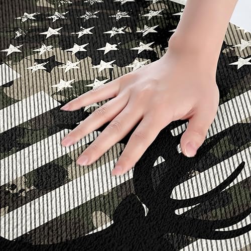 Miniatura 5 de Erosebridal Alfombras de baño de caza con bandera estadounidense, ultra suaves, antideslizantes, decorativas, de camuflaje, 20 x 32 pulgadas, diseño