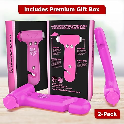 Vista 31 de Swiss Safe - Martillo de emergencia 5 en 1 para coche Resplandor