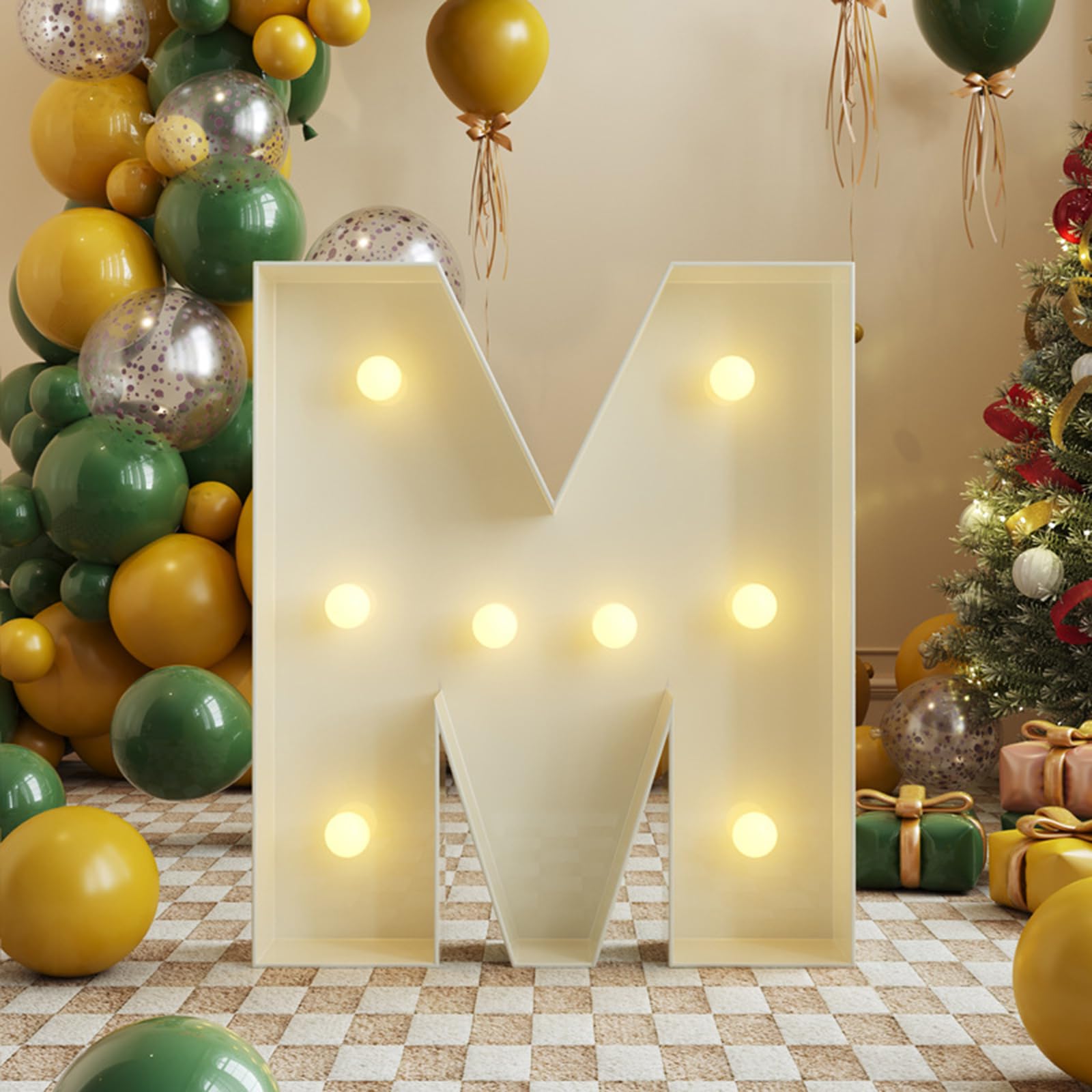 4FT Marquee Light Up Letters M,arty Decor Large Marquee Light Up Letters, Foam Board Set for Birthdays,Weddings,Baby Anniversaries, Easy to Assemble,M,120cm/47in