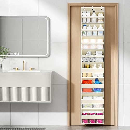 Miniatura 2 de Organizador para colgar sobre la puerta, 8 estantes organizadores para colgar en la puerta con 8 bolsillos de gran capacidad, organizador trasero de