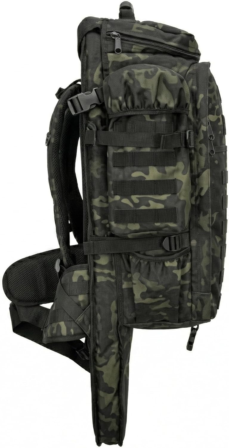 Silfrae Tactical Rifle Backpack Long Rifle Bag Molle Military Backpack for Trekking Hunting Camping