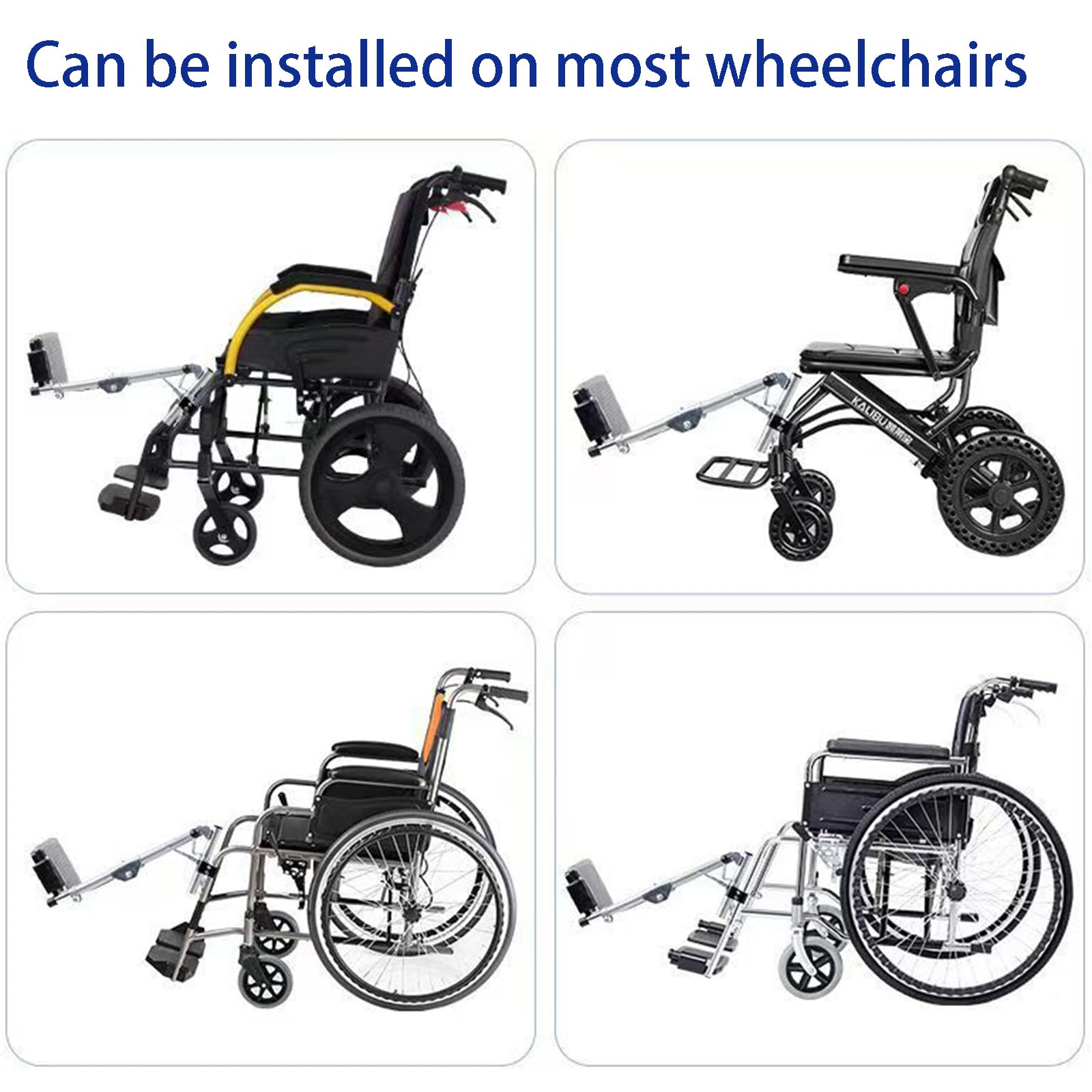 Reposapiés universal para silla de ruedas con reposapiés compuestos, ángulo ajustable de 90° a 180°, fácil de limpiar, reposapiés acolchados, soporta hasta 100 kg