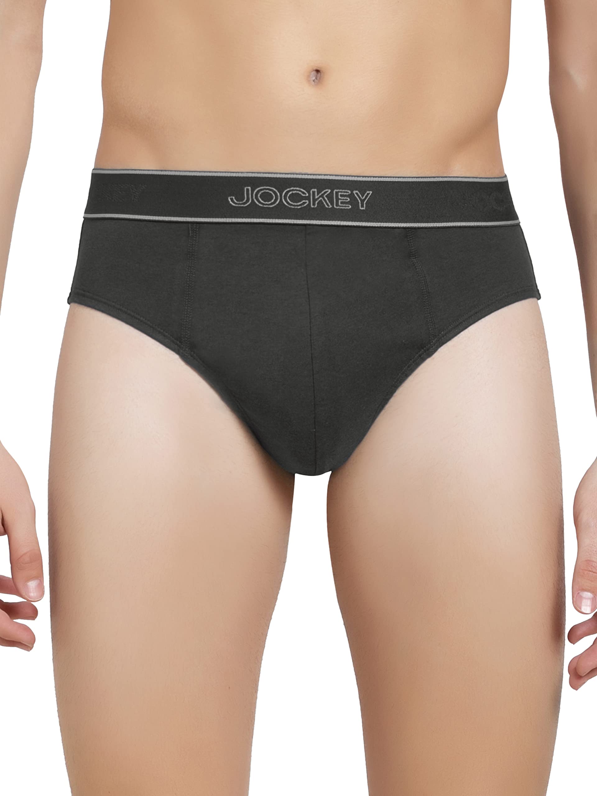 Jockey1010 Men's Super Combed Cotton Solid Brief with Stay Fresh Properties (Pack of 2)
