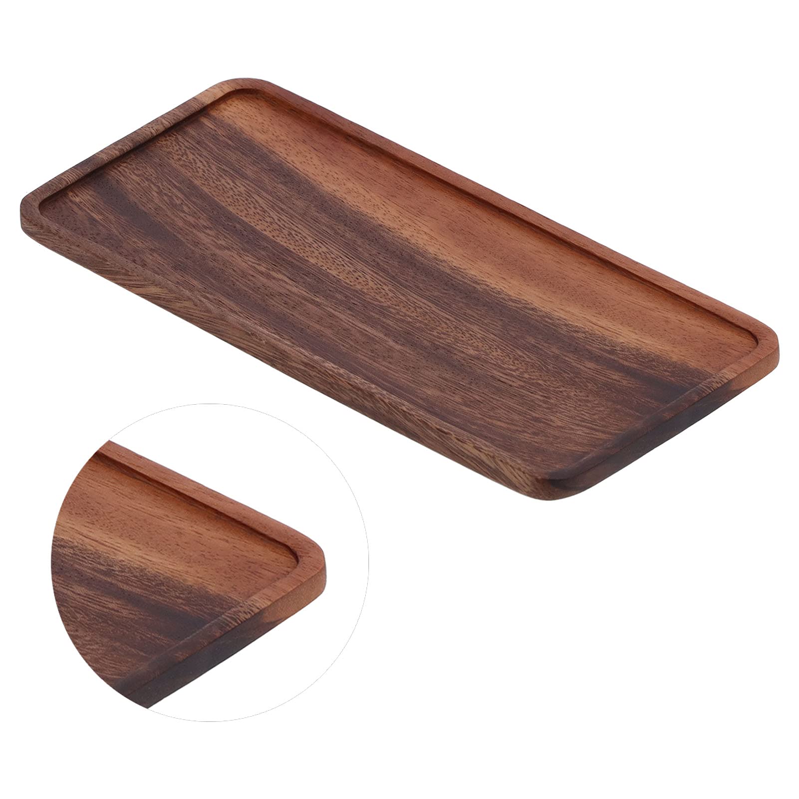 Acouto Handcrafted Walnut Wood Tea T - Beautiful Dual Pose for Storage and Drainage - Ideal for Home & Hotel Use