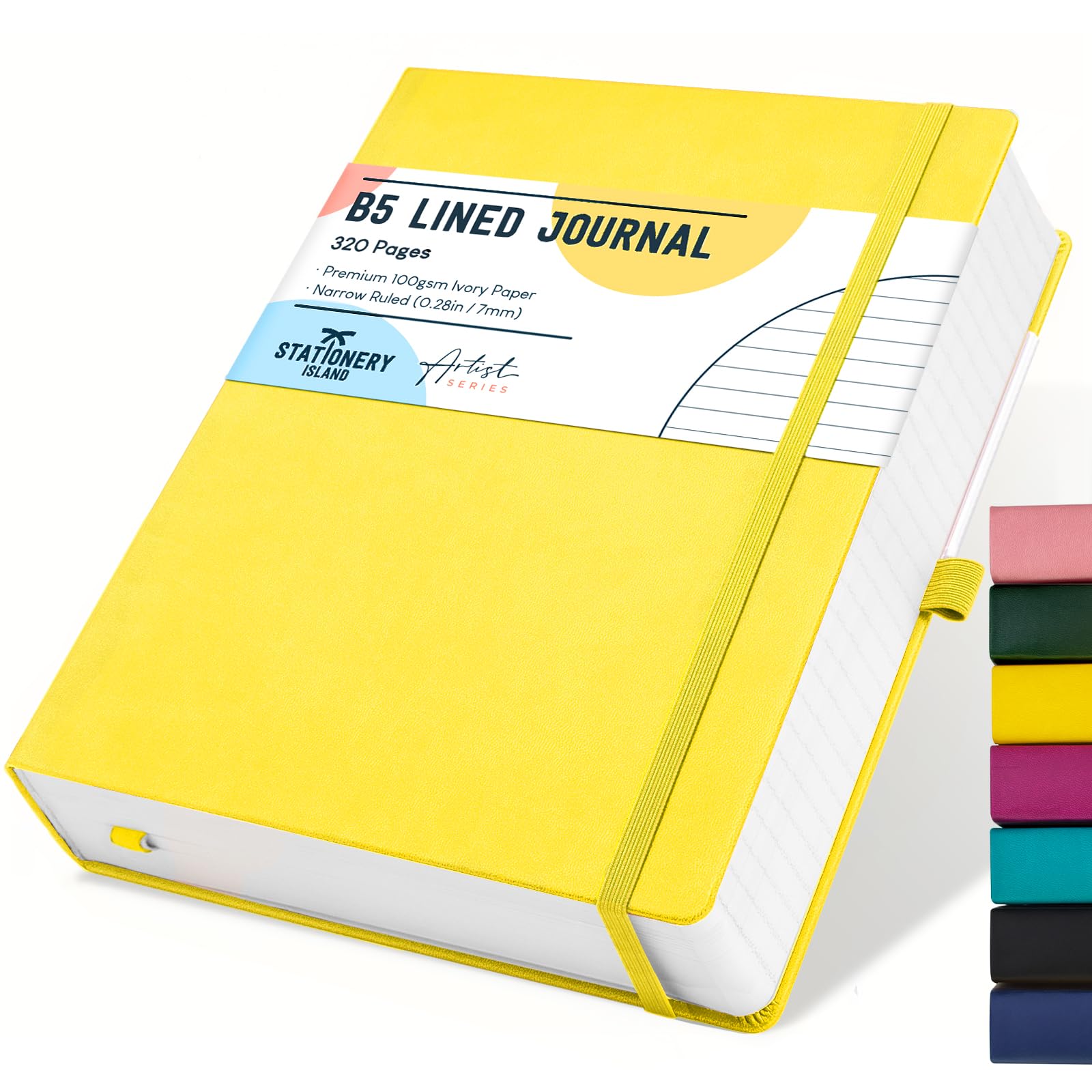 STATIONERY ISLAND B5 Lined Notebook, Journal Lined Hardcover with 100gsm Premium Thick Paper, 320 Pages Hardback Ruled Journal Notebook for Writing, Working, Study, Planning, Diary
