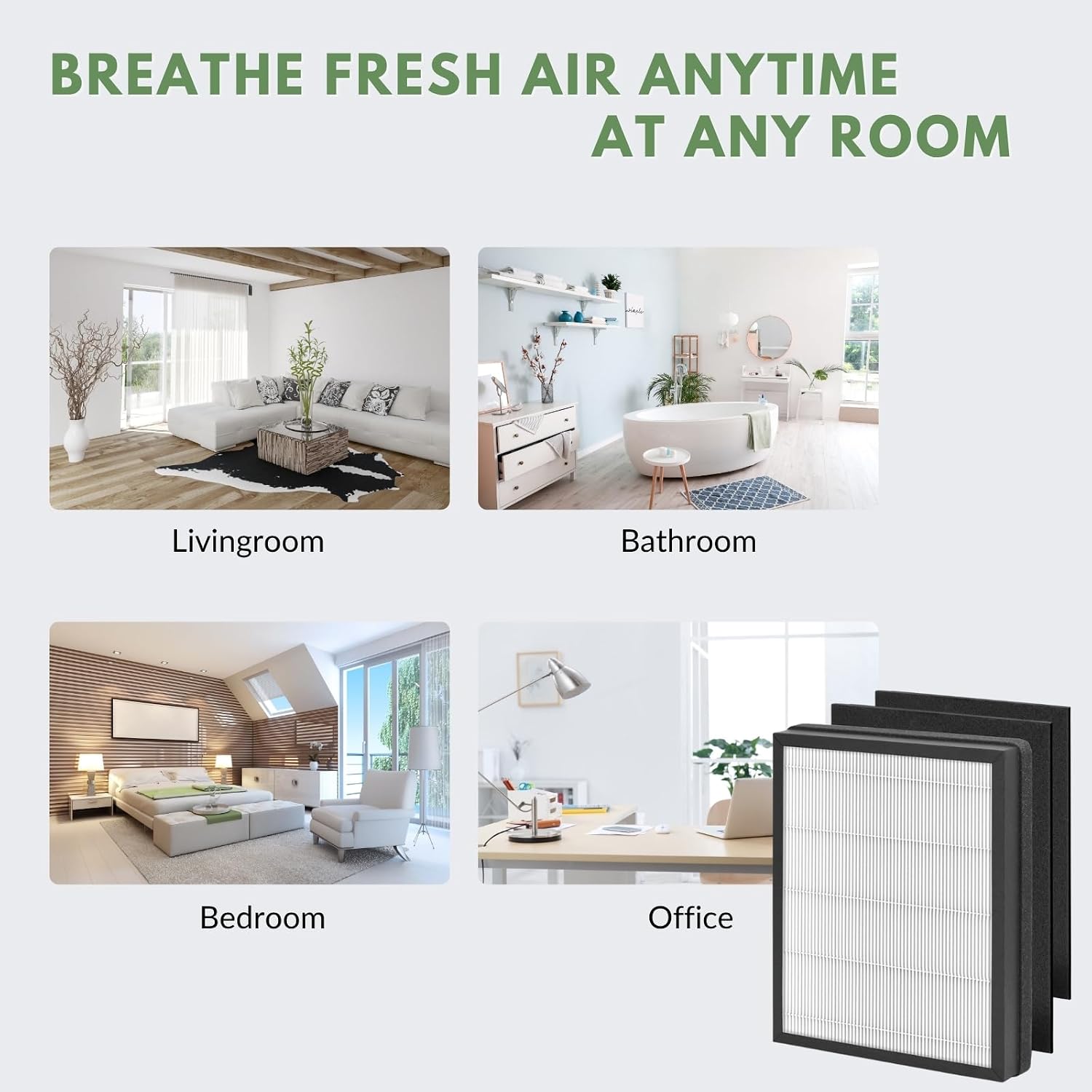 Nispira FAP-C01-A HEPA Replacement Filter for Filtrete Air Purifier, IDYLIS AC-2119, IAP-10-100, IAPC-40-140, IAP-10-150, H13 HEPA Activated Carbon 8 Packs