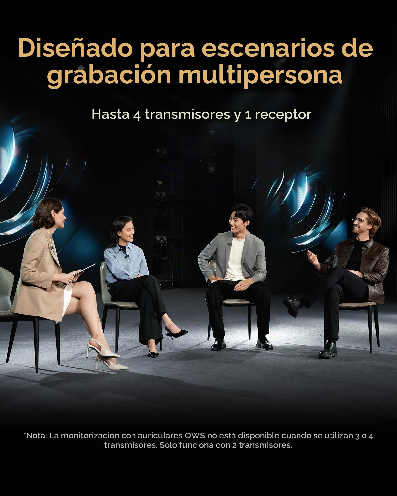 Hollyland LARK MAX 2 Ultimate Combo, micrófono inalámbrico,cancelación de ruido inteligente, monitoreo de audio inalámbrico, grabación interna flotante de 32 bits, micrófono para cámara,iPhone y USB-C | Micrófono Lavalier inalámbrico, diseñado para escena