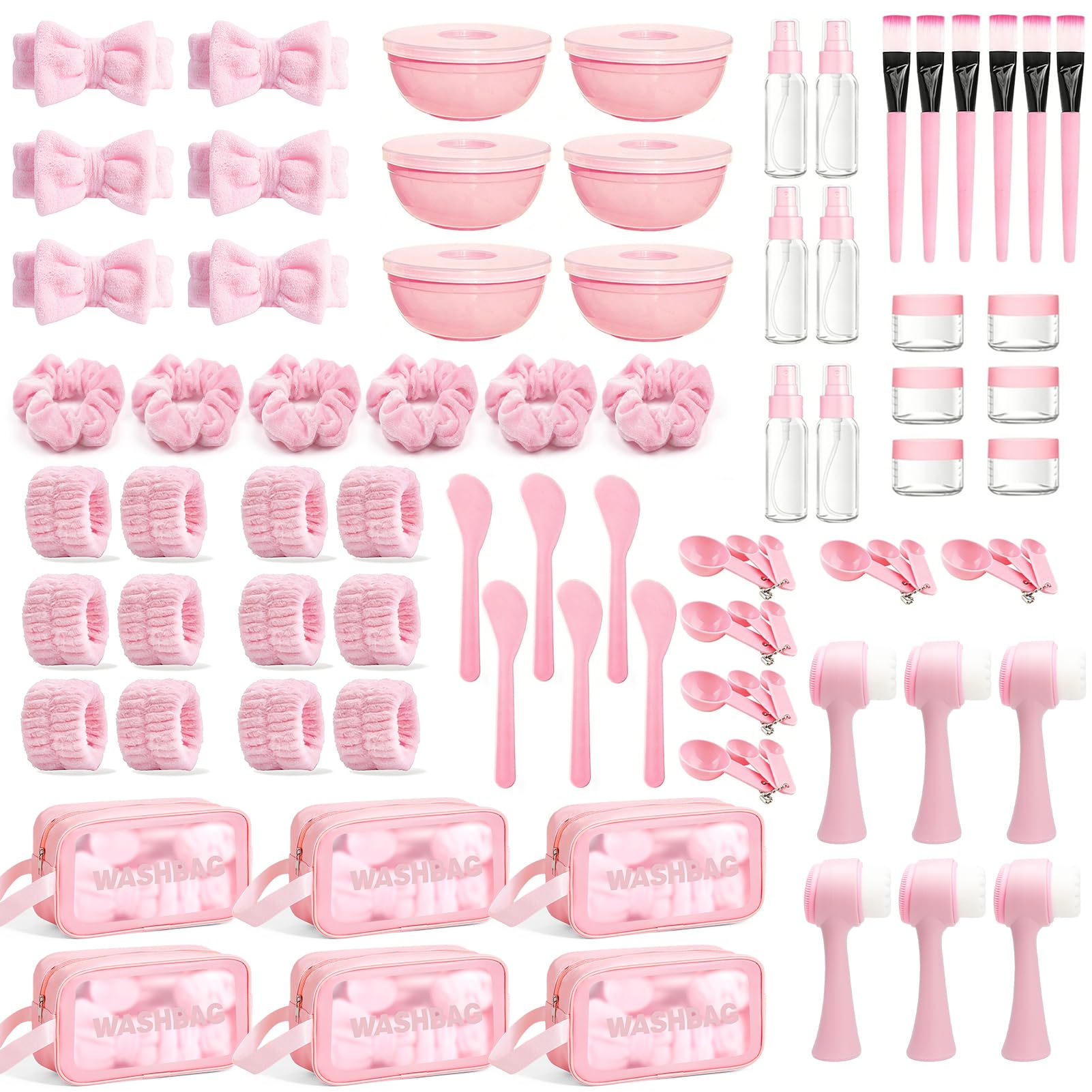 72 Piezas Set de Bienestar para Mujeres - Kit Completo de Spa para Fiesta, Diademas, Accesorios de Belleza y Bolsa, Regalos para Despedida de Soltera y Decoración de Noche de Chicas