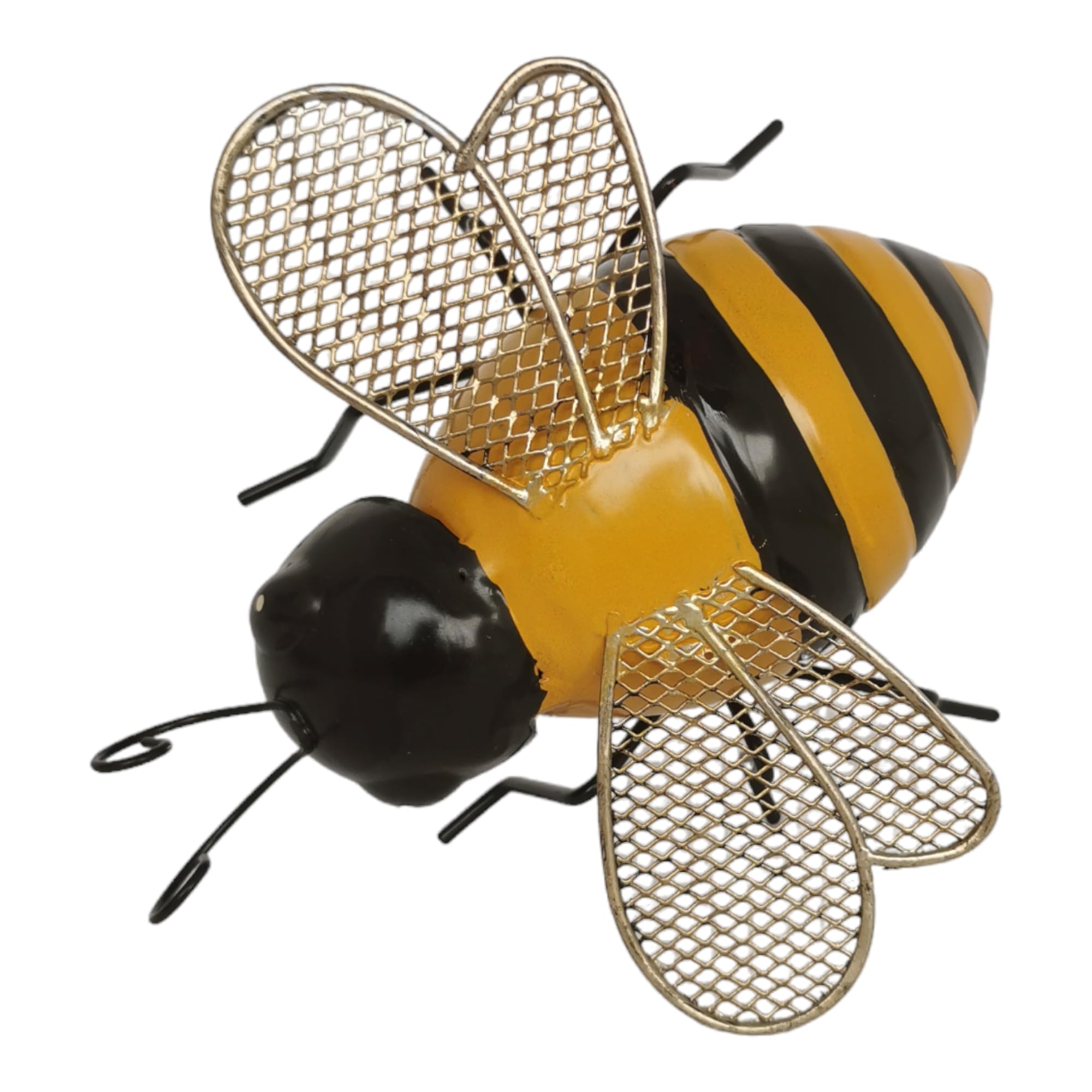 Garten-Deko: Metall-Biene Zum Aufhängen – Handbemalt, Witterungsbeständig, Größe L (ca. 25 Cm)